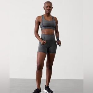 Athleta Interval High Rise 5” Shorts Grey, size M, like new!